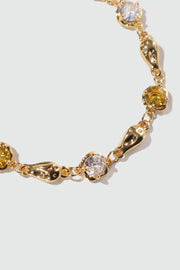 18K Real Gold Plated Citrine Diamond Bracelet