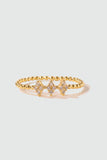 18K Gold Vermeil Multi Diamond Lucky Leaf Ring