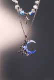 Platinum Plated Gradient Blue Moon Necklace
