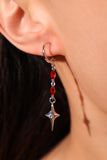 Red Gem Star Dangle Earrings