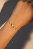 14K Real Gold Plated Diamond Shell Maple Leaves Bracelet