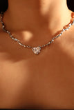 Diamond Heart Wave Necklace