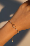 14K Real Gold Plated Moonlight Moon Star Bracelet