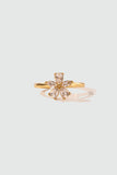 18K Real Gold Plated Diamond Flowers Ring