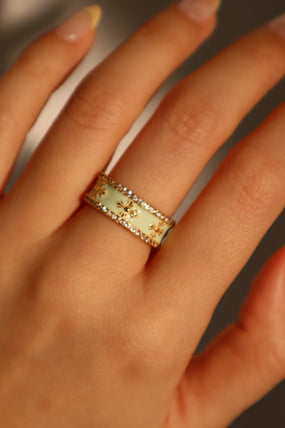 20K Real Gold Plated Cross Crown Ring