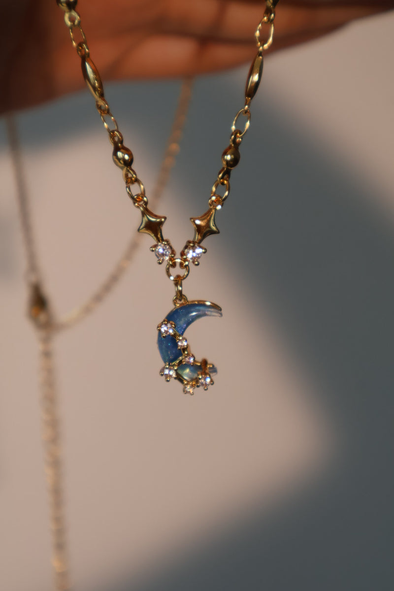Gold-plated mystery moon necklace blind box with a randomly selected celestial pendant