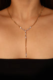 14K Real Gold Plated Diamond Petals Chain Necklace