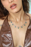 Platinum Plated Double Layer Green Heart Necklace