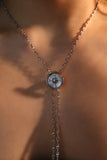 Platinum Plated Polar Star Clock Lariat Necklace