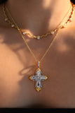 Mix Metal Cross Necklace