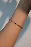 18K Real Gold Plated Multi Color Gemstones Bracelet