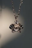Platinum Plated Orchid Necklace