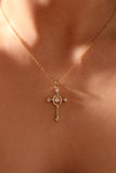 14K Real Gold Plated Heavenly Cross Necklace