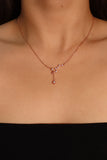 18K Rose Gold 925 Sterling Silver Galaxy Dangle Necklace
