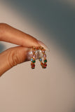 18K Real Gold Plated Multi Color Gem Hoop Earrings