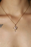18K Real Gold Plated Moonstone Rose Moon Necklace (Pre-order)