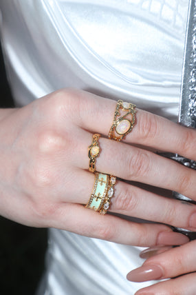 20K Real Gold Plated Cross Crown Ring