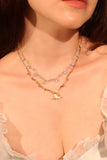 18K Real Gold Plated Diamonds Natural Shell Moon Necklace