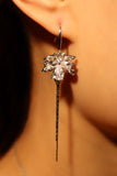 Platinum Plated Diamond Maple Leaves Earrings