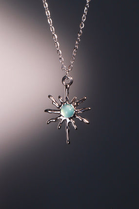 Platinum Plated Pole Star Wave Layer Necklace