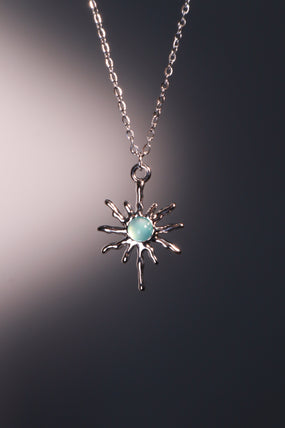 Platinum Plated Pole Star Wave Layer Necklace