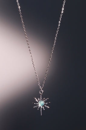 Platinum Plated Pole Star Wave Layer Necklace