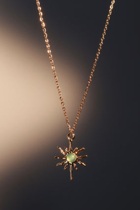 18K Real Gold Plated Pole Star Wave Layer Necklace