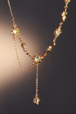 18K Real Gold Plated Multi Opal Dangle Necklace