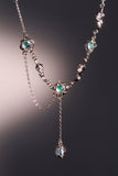 Platinum Plated Multi Opal Dangle Necklace