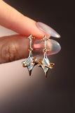 18K Real Gold Plated Blue Saturn Star Earrings
