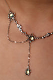 Platinum Plated Multi Opal Dangle Necklace