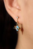 18K Real Gold Plated Blue Saturn Star Earrings