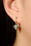 18K Real Gold Plated Blue Saturn Star Earrings