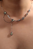 Platinum Plated Multi Opal Dangle Necklace