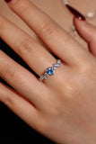 Blue Gem Heart Ring
