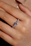 Blue Gem Heart Ring