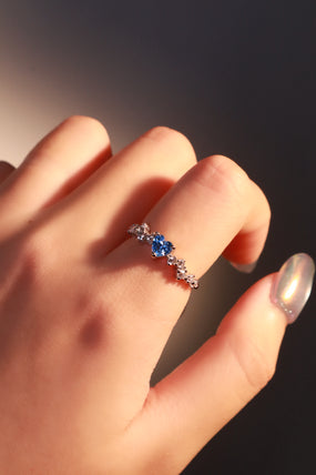 Blue Gem Heart Ring