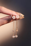14K Real Gold Plated Shell Flower Pearl Earrings