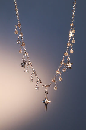 Multi Diamond Star Necklace