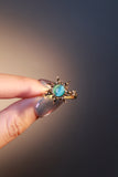 18K Gold Stainless Steel Spinning Blue Opal Ring