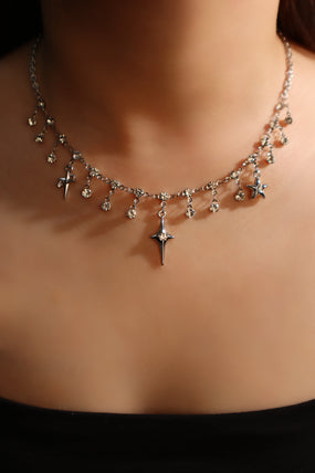 Multi Diamond Star Necklace