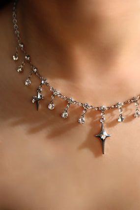 Multi Diamond Star Necklace