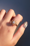 18K Gold Stainless Steel Spinning Diamond Sun Ring