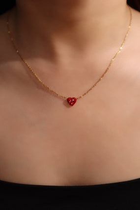 18K Gold Stainless Steel Overflowing Heart Necklace