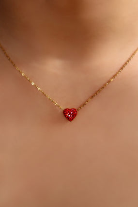 18K Gold Stainless Steel Overflowing Heart Necklace