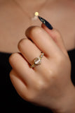 14K Real Gold Plated White Heart Ring