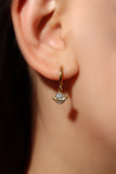 18K Gold Stainless Steel Diamond Saturn Star Hoop Earrings