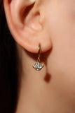 18K Gold Stainless Steel Diamond Saturn Star Hoop Earrings