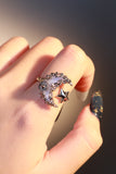 Blue Resin Moon Ring