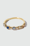 18K Real Gold Plated Gradient Sapphire Ring